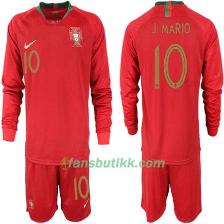 Fotball-VM 2018 Portugal drakt J. MARIO 10 Barn Hjemmetrøye Langermet